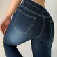 Dark faded low waist vintage flared jeans