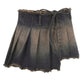 Irregularly pleated mini denim skirt