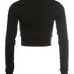 Cotton crop top with long sleeves and graphic