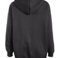 Black hoodie with zipper and angel motif