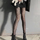 Fishnet tights with a spider web pattern