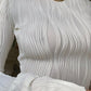 Long sleeve crop top with texture stripes