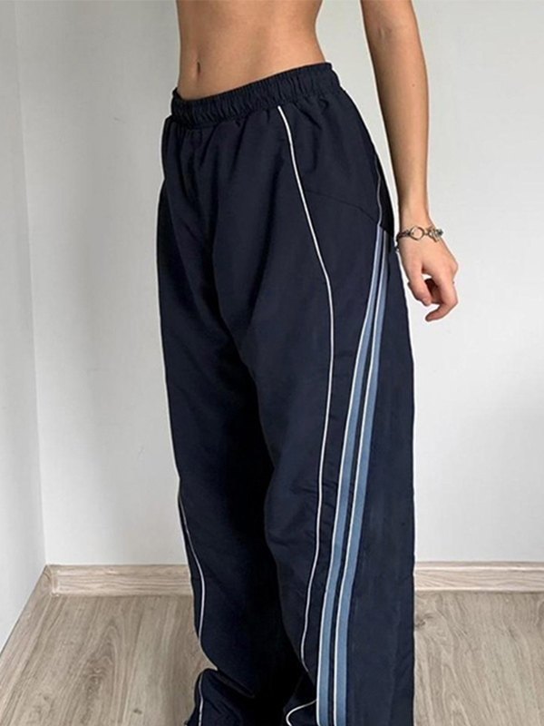 Striped Vintage Retro Sporty Baggy Sweatpants