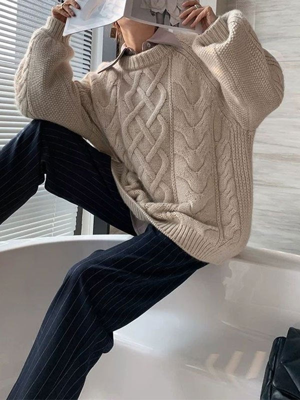 Oversized cable knit jumper