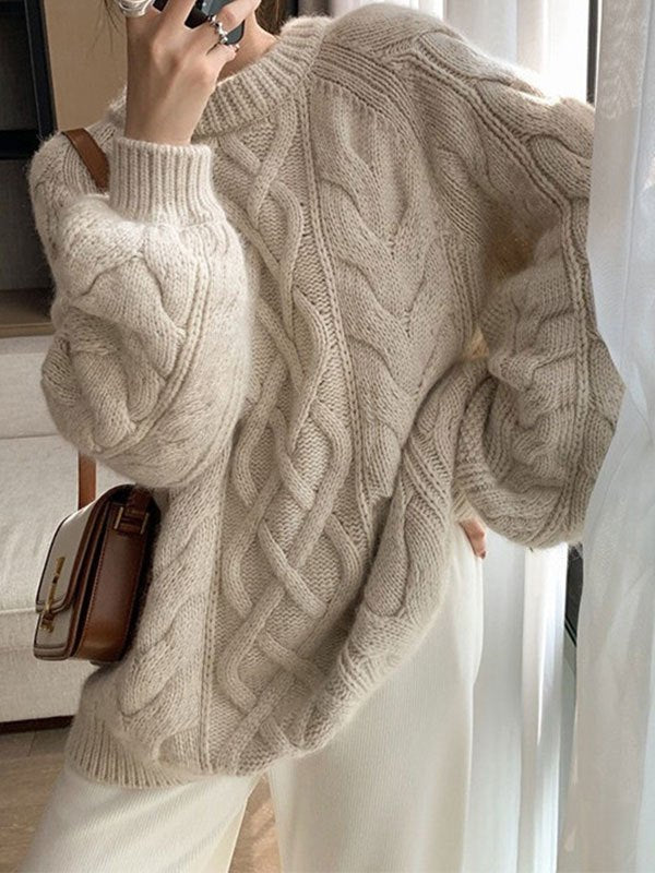 Oversized cable knit jumper