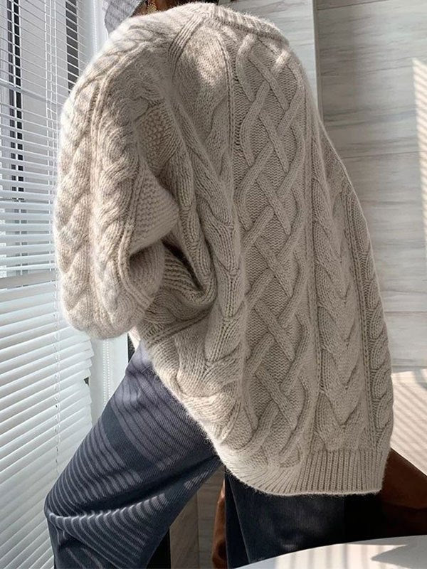 Oversized cable knit jumper