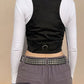 Black corset top with button placket