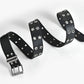 Belt with double star eyelet buckle vintage 80s