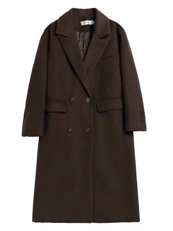 Brown vintage coat with lapel collar