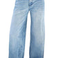 Vintage Blue Versatile Boyfriend Jeans with Wash Effect